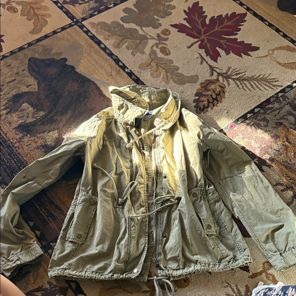 American Eagle Outfitters Khaki Hooded Jacket